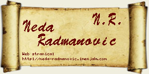 Neda Radmanović vizit kartica